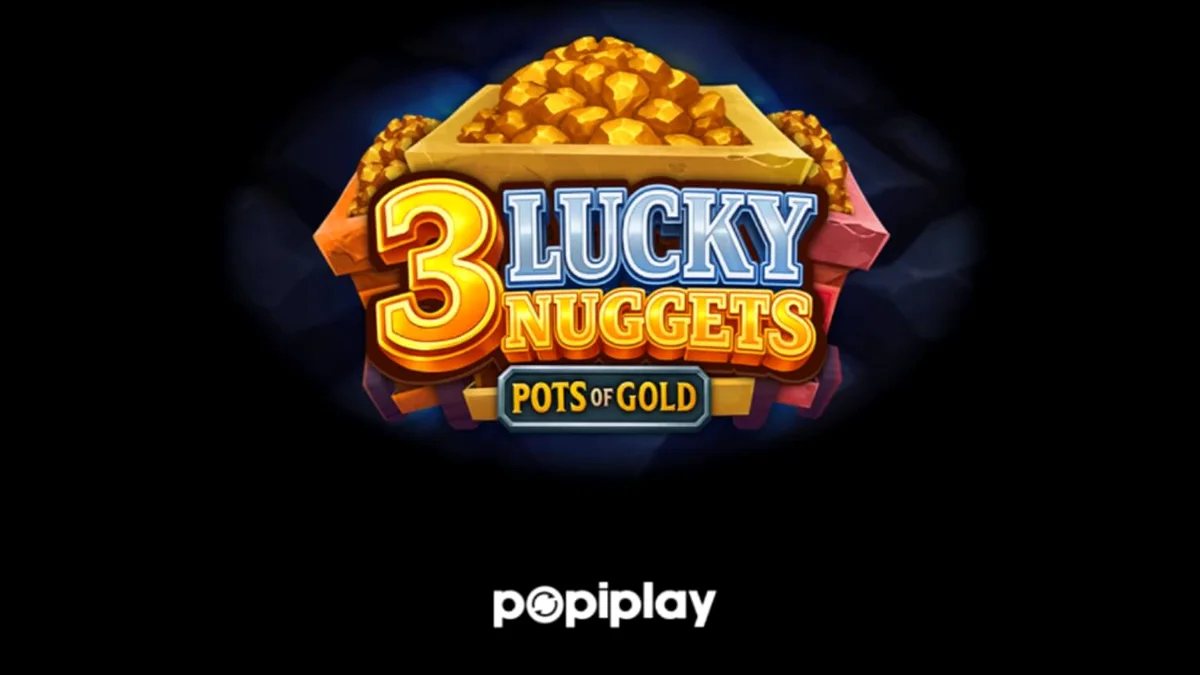 Interface do jogo de slot 3 Lucky Nuggets com tema de mineração